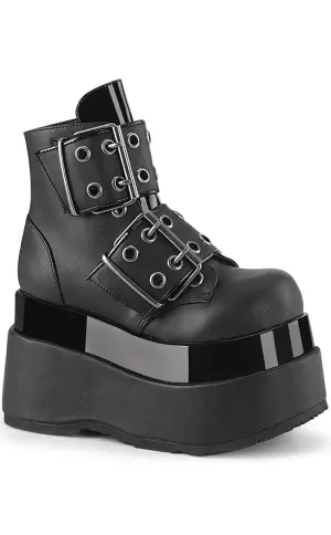 BEAR-104 Black Matte Vegan Leather Platform Boots