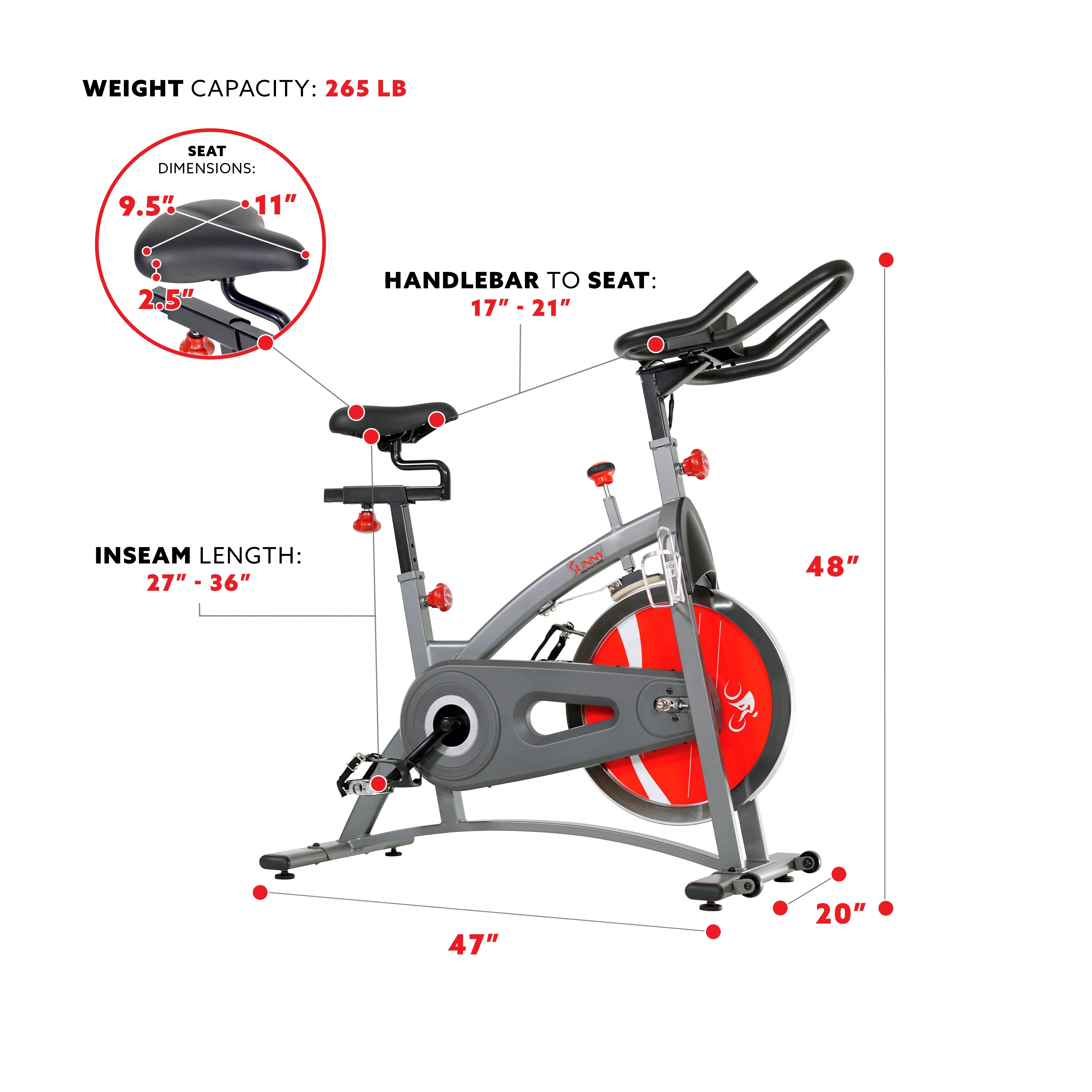 Belt Drive Exercise Bike Indoor Cycling Bike  w/ LCD Monitor