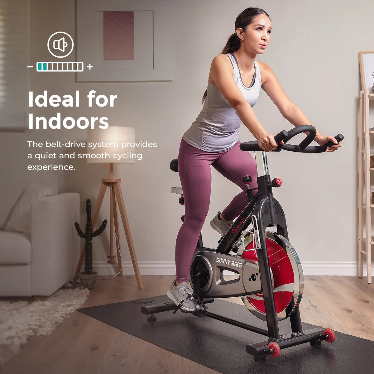 Belt Drive Indoor Cycling Bike with 49 LB Flywheel