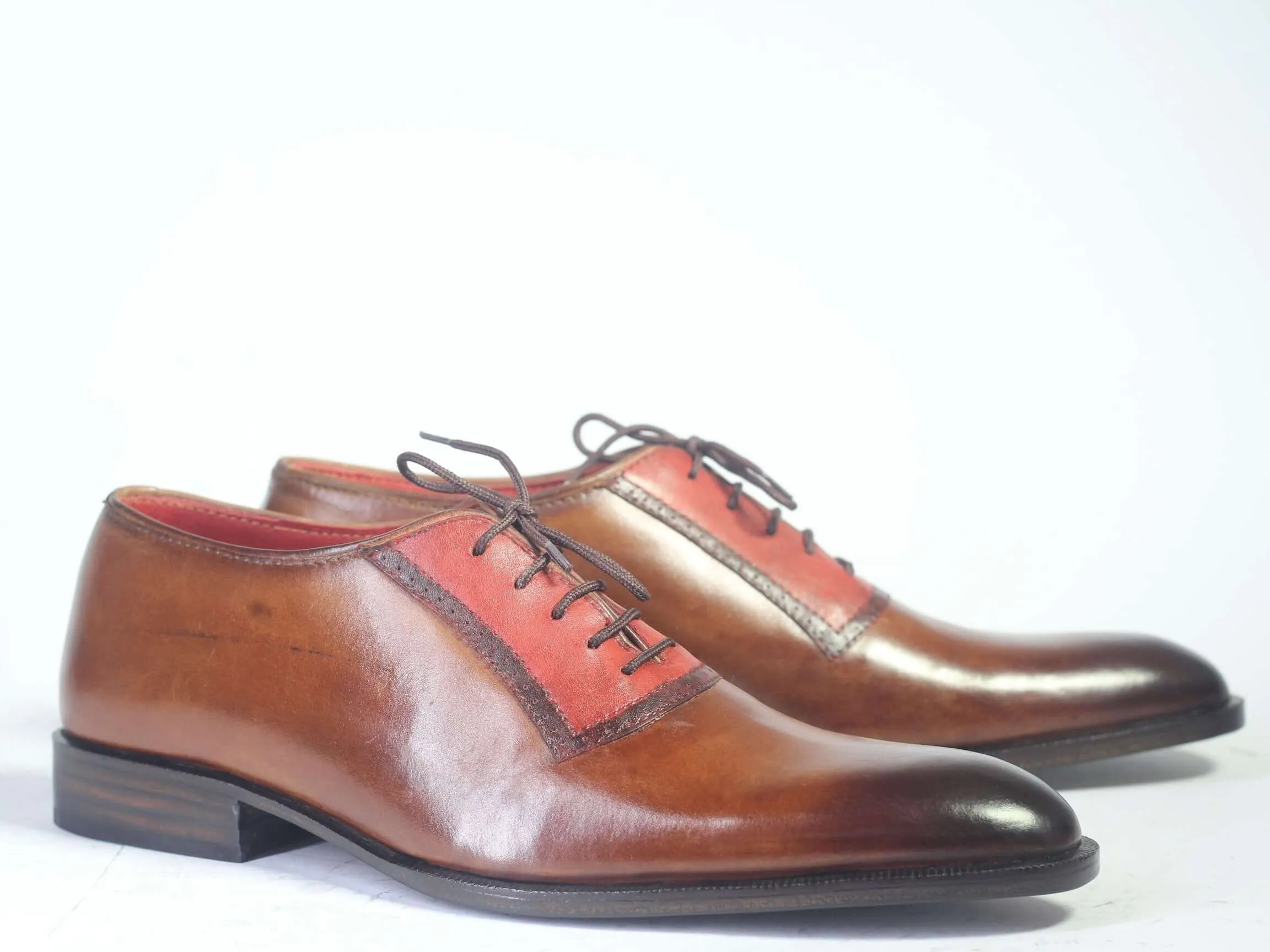 Bespoke Burgundy Brown Leather Lace Up Shoe for Men