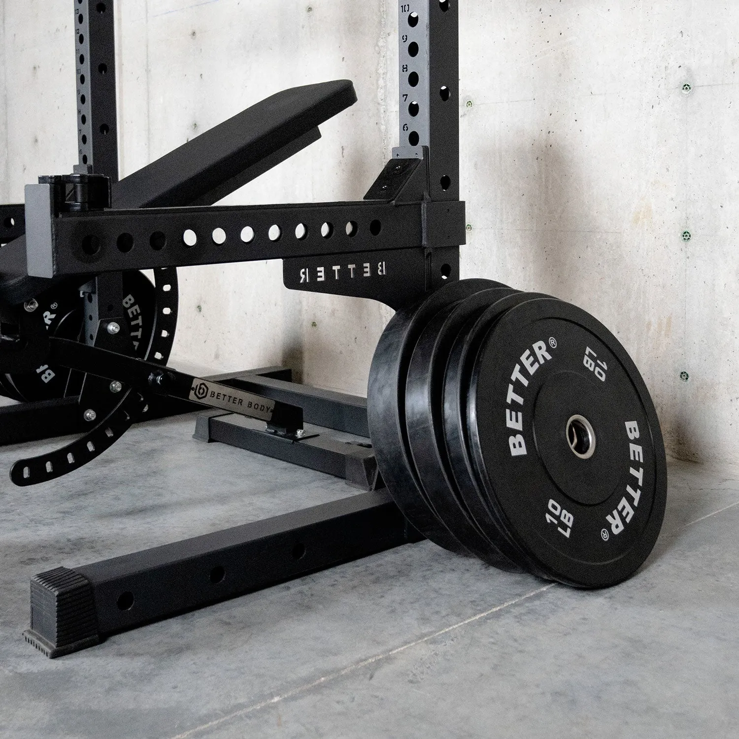 Better Body Power Bundle with Squat Rack | 10-45lbs Bumper Plates