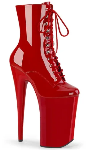 BEYOND-1020 Red Patent 10 Inch Ankle Boots