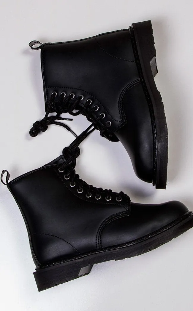 BOLT-100 Black Lace Up Boots [Au Stock]