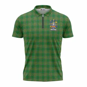 Boyd of Danson Irish Clan Tartan Zipper Polo Shirt with Coat of Arms