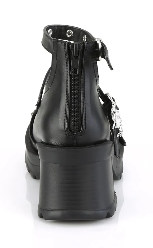 BRATTY-30 Black Matte Mary Janes