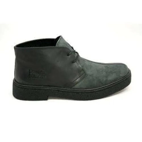 British Walkers Playboy Men's Black and Grey Leather