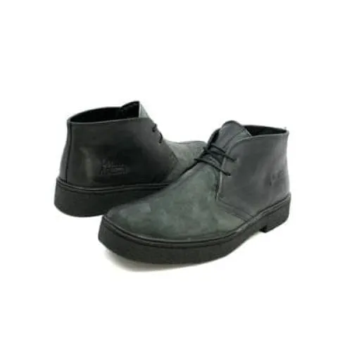 British Walkers Playboy Men's Black and Grey Leather