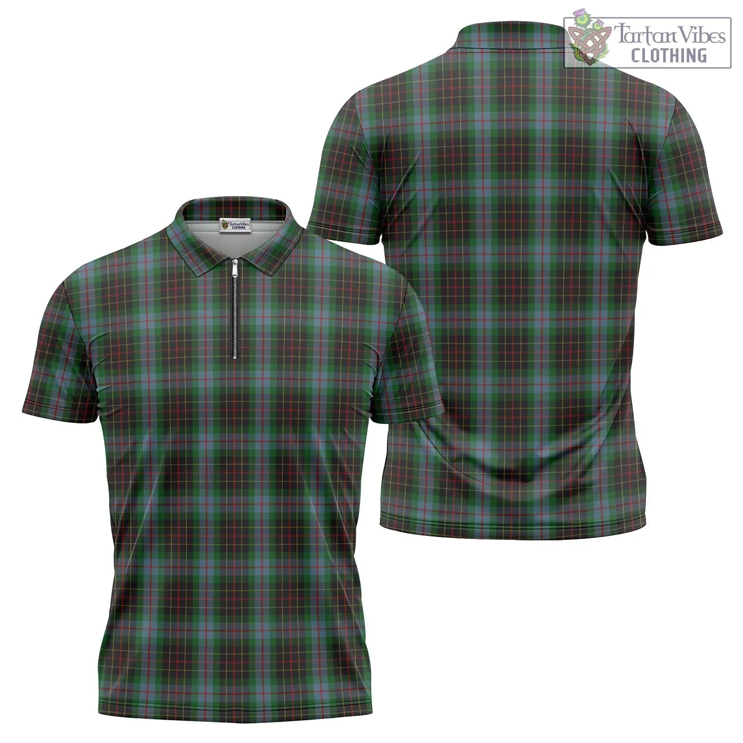 Brodie Hunting Tartan Zipper Polo Shirt