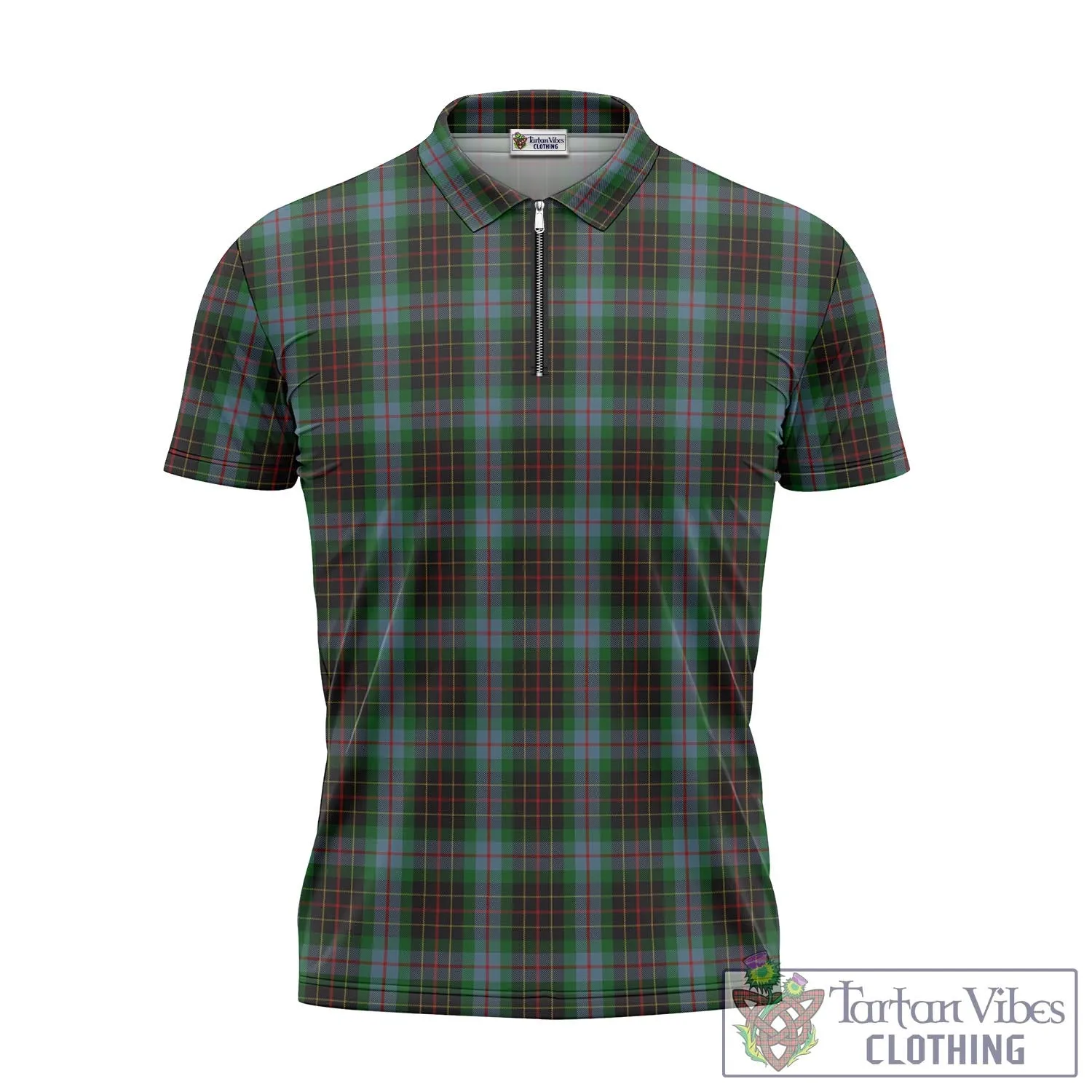 Brodie Hunting Tartan Zipper Polo Shirt