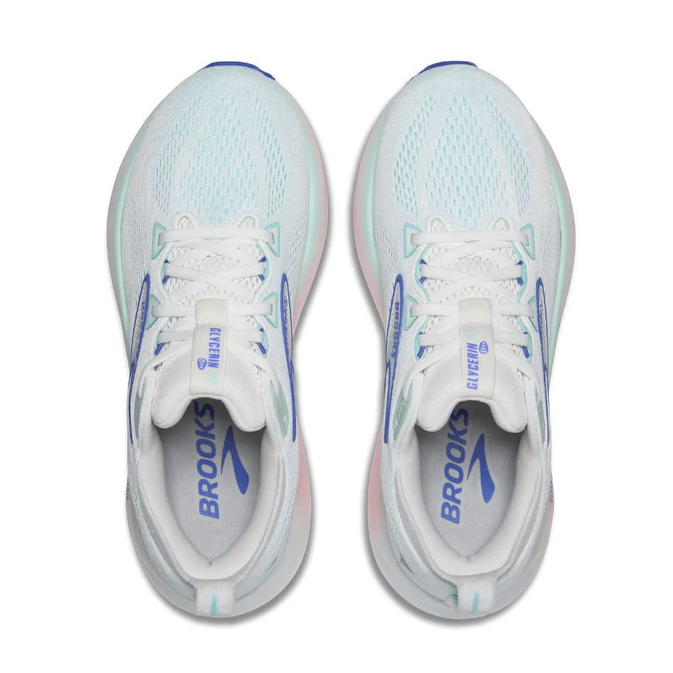 Brooks Women's Glycerin 22 Running Shoes in White/Limpet Shell/Amparo Blue SS25