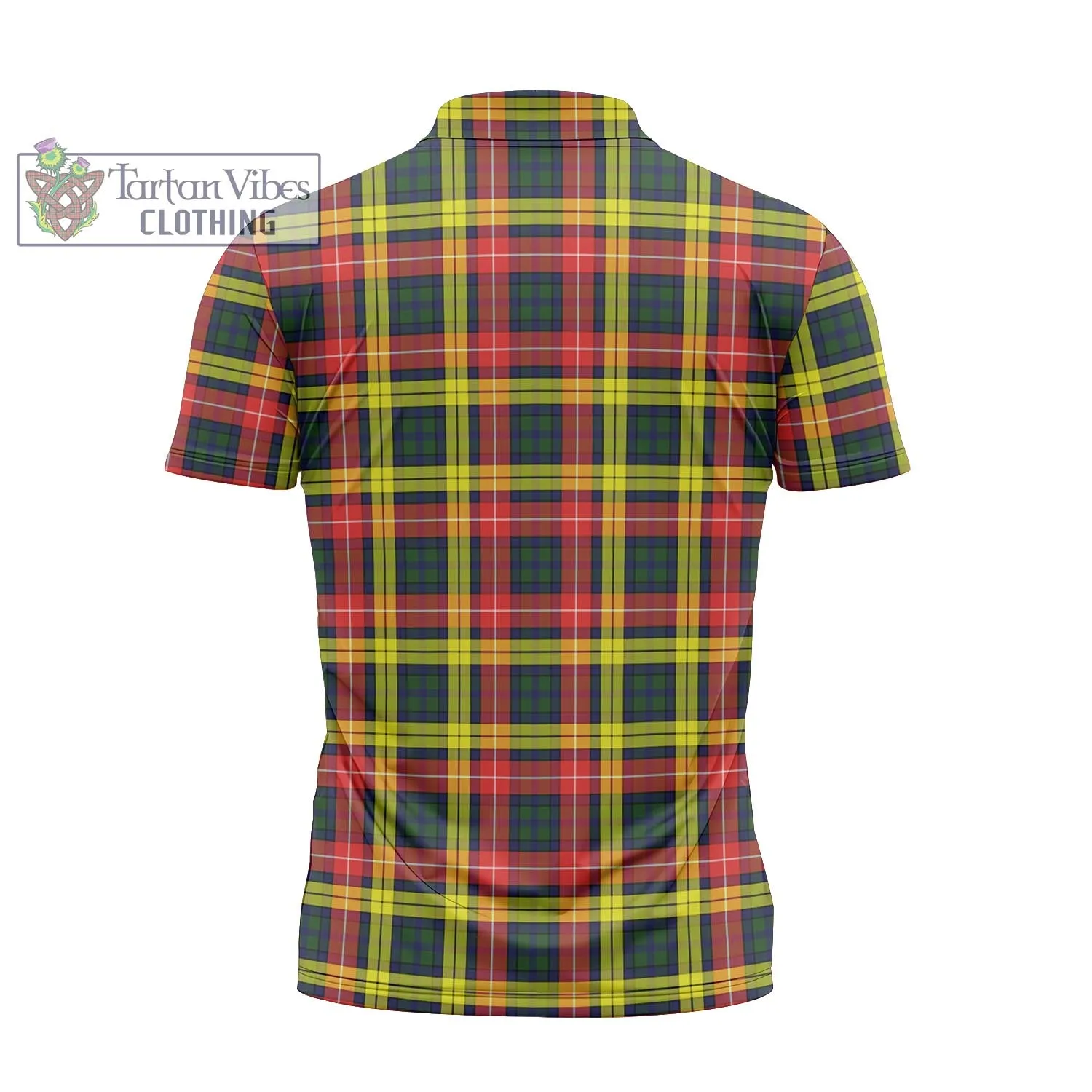 Buchanan Modern Tartan Zipper Polo Shirt