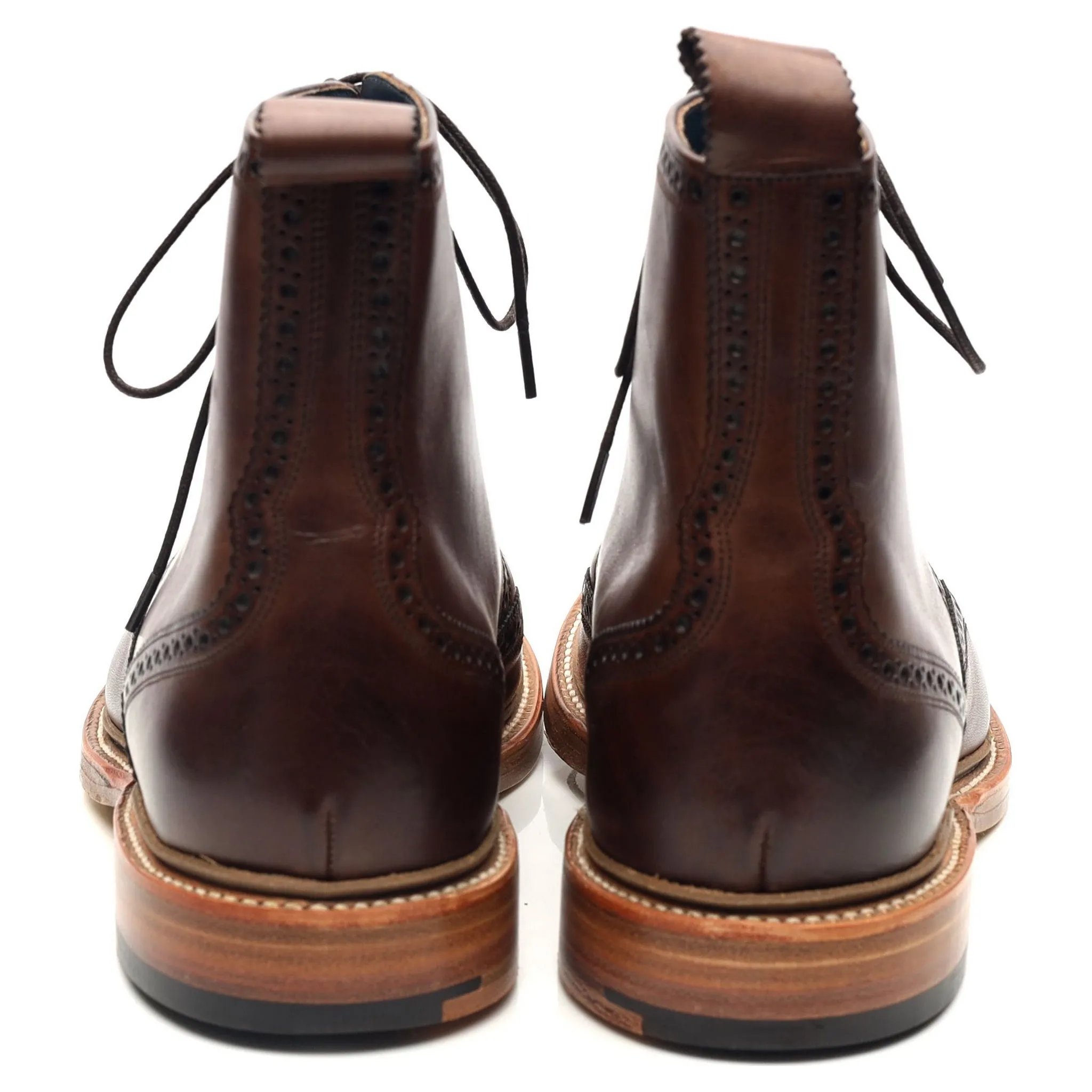 'Butcher II' Dark Brown Leather Brogue Boots UK 6 F