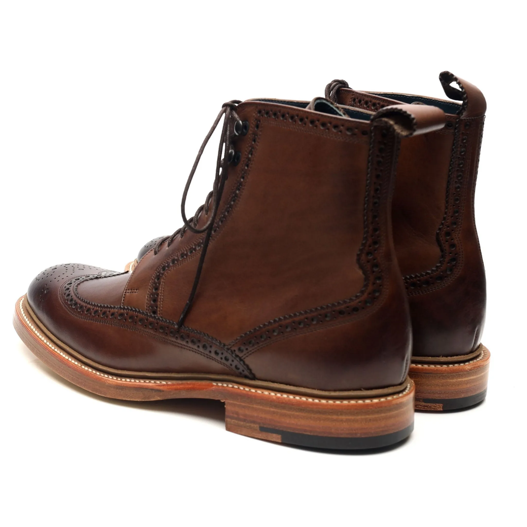 'Butcher II' Dark Brown Leather Brogue Boots UK 6 F