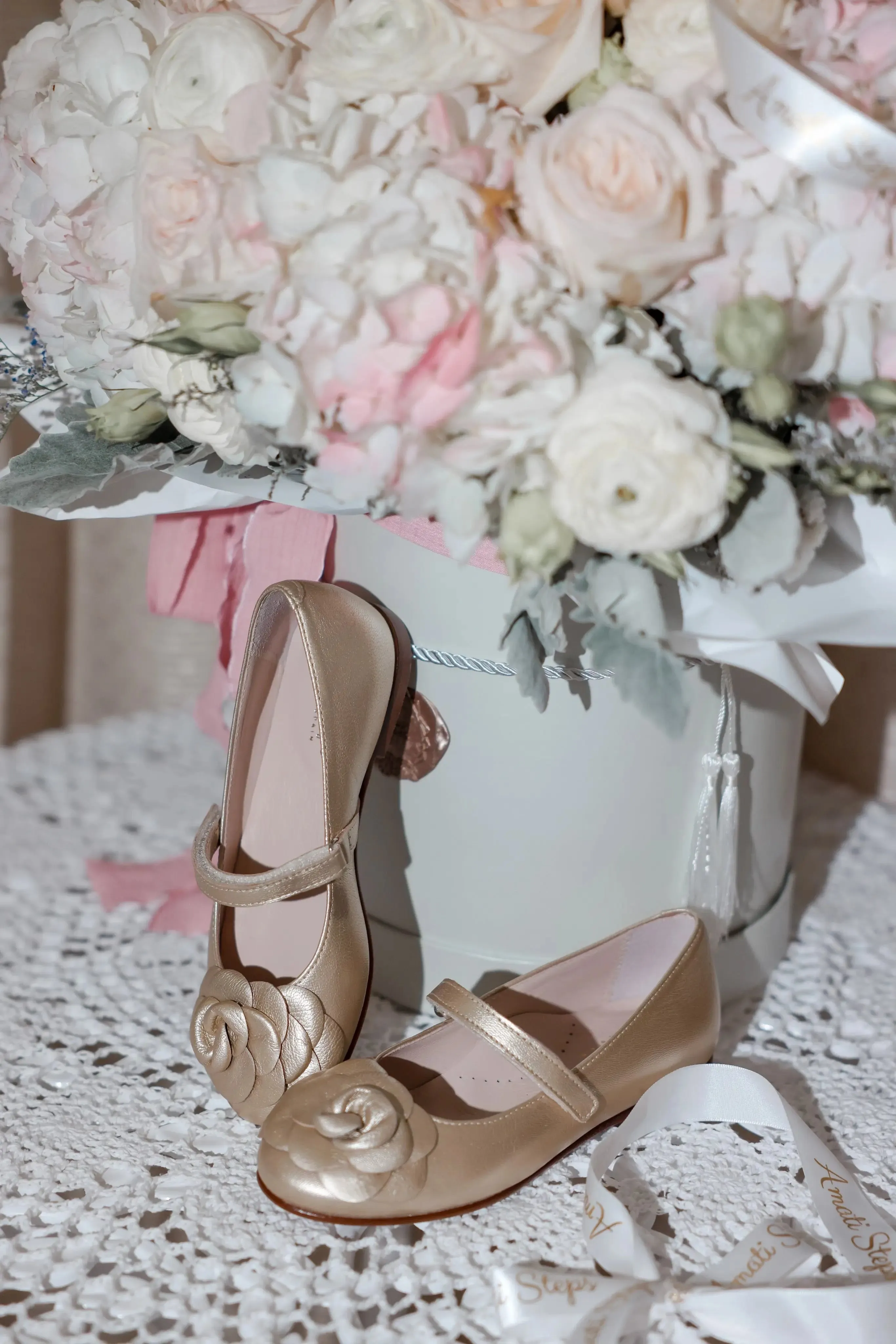 Camille- Gold Leather Mary Jane Shoes