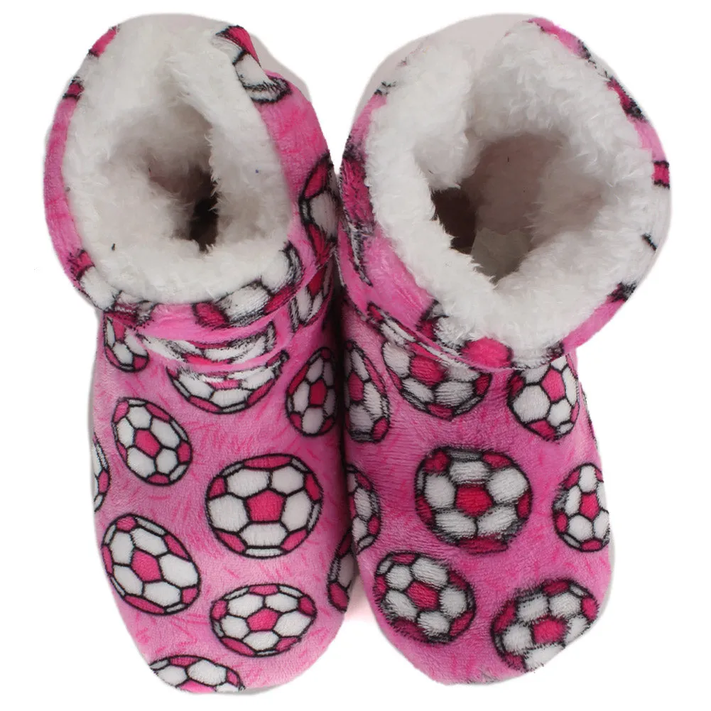 Carnival Ladies Super Soft Non Slip Sole Printed Sherpa Slipper Boots No Size