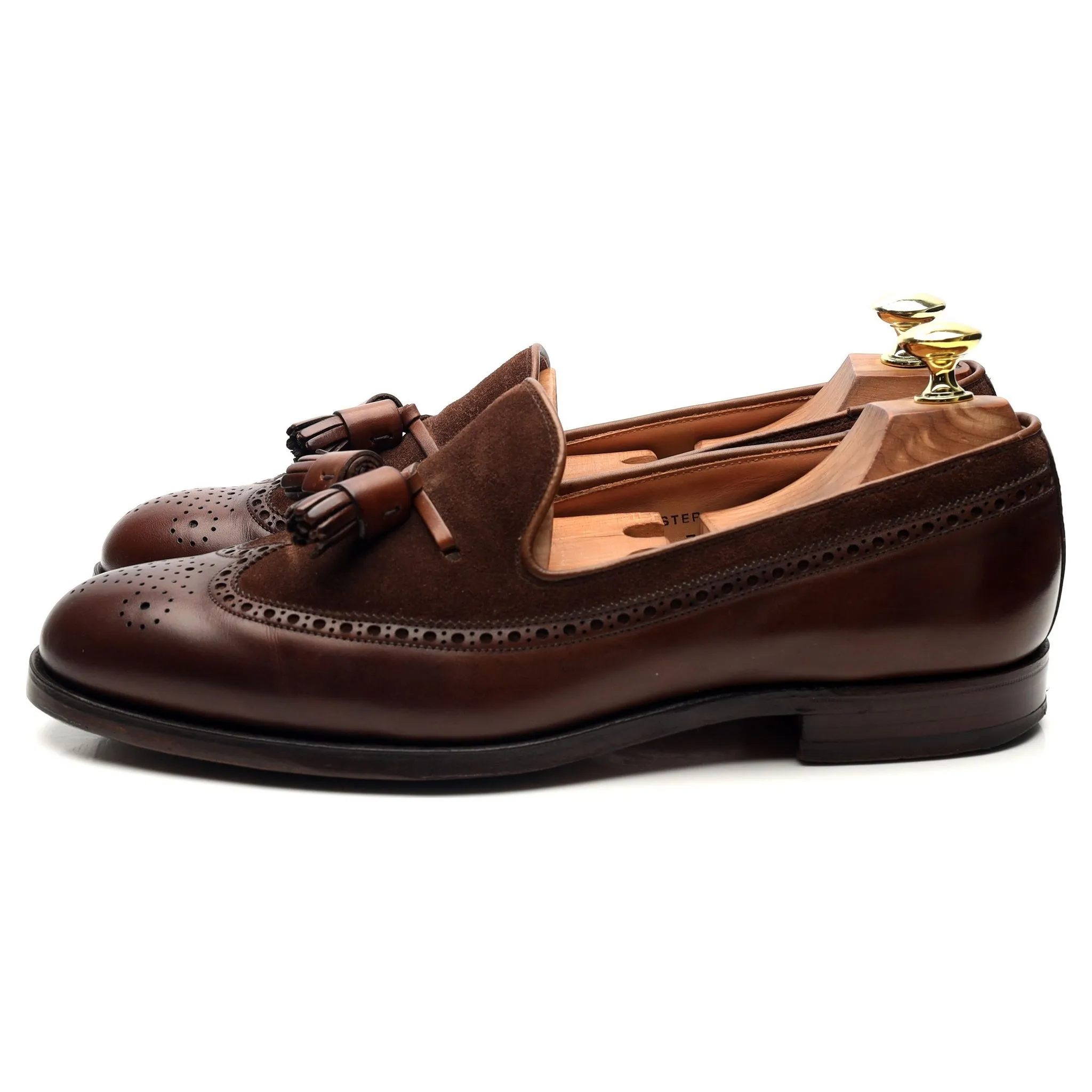 'Chester' Brown Leather Tassel Loafers UK 7.5 E