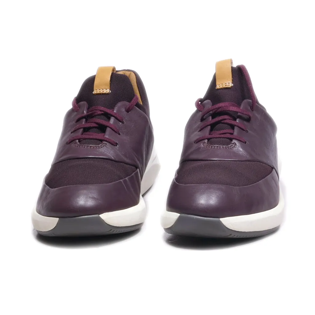 Clarks Low-Top Sneakers Leather Purple Colour For Women