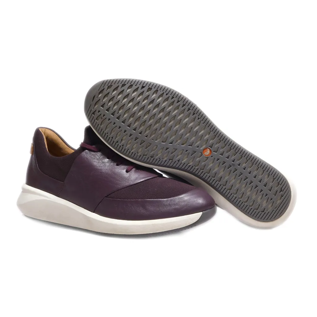 Clarks Low-Top Sneakers Leather Purple Colour For Women