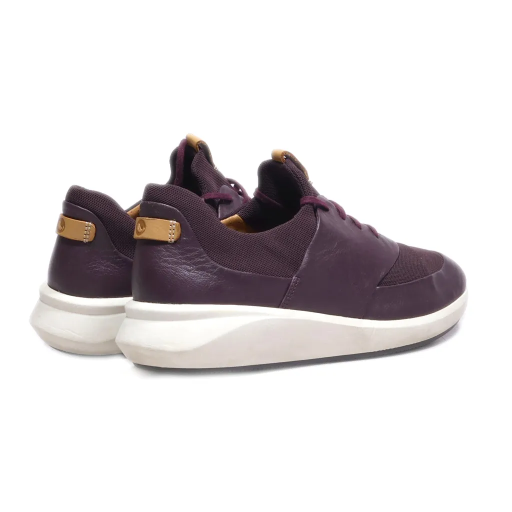 Clarks Low-Top Sneakers Leather Purple Colour For Women