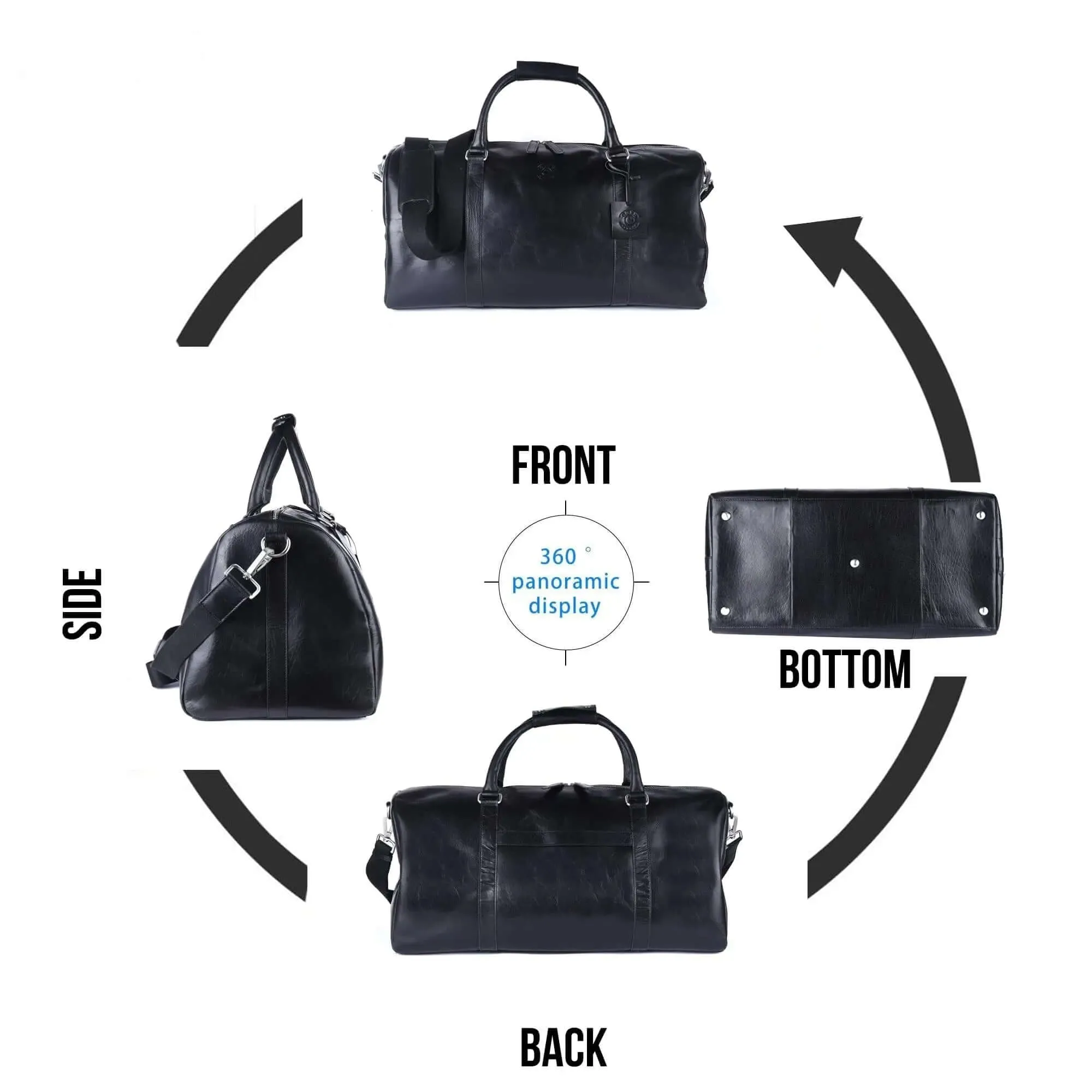 Classic Black Gym Duffle Bag