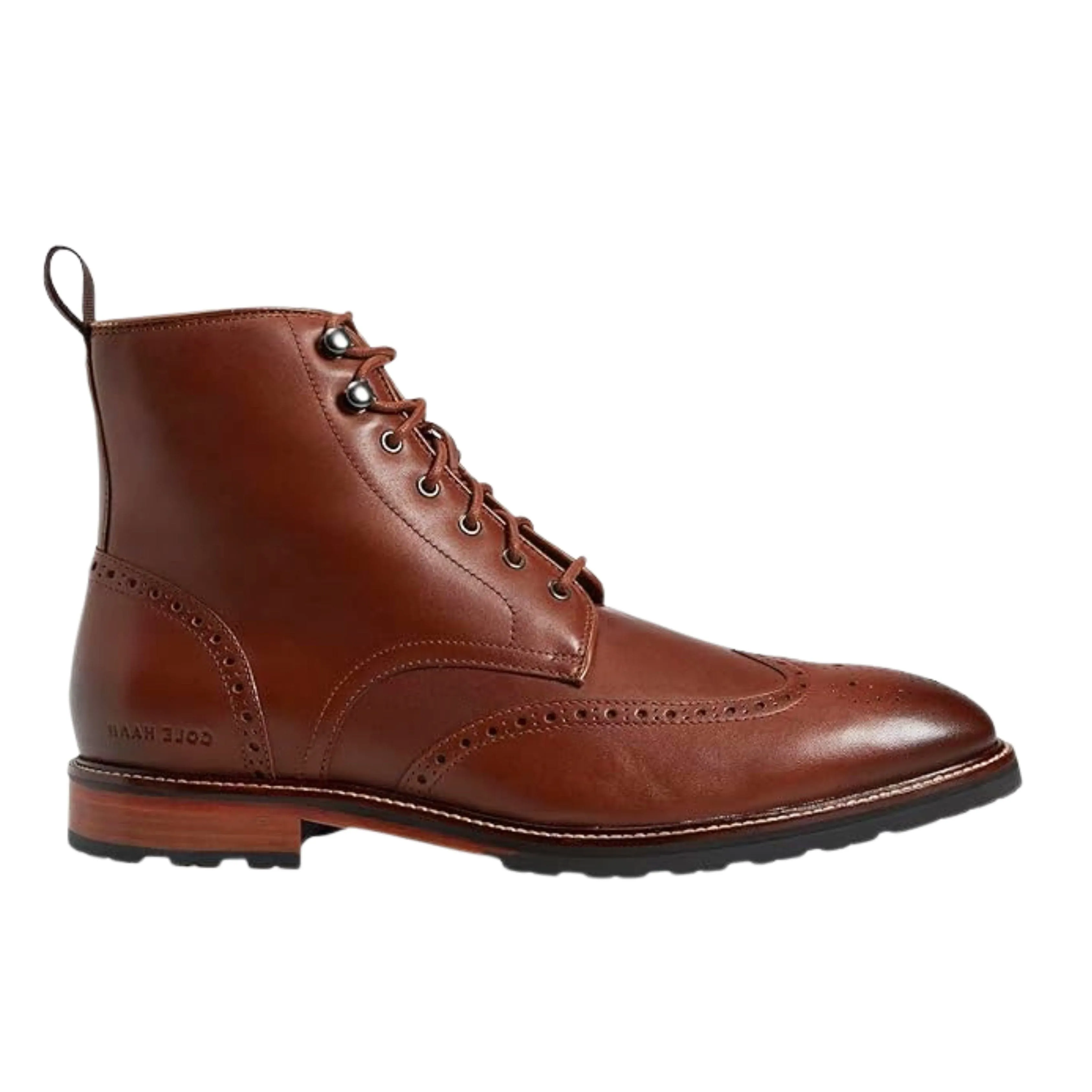 COLE HAAN - Berkshire Wingtip Leather Ankle Boots