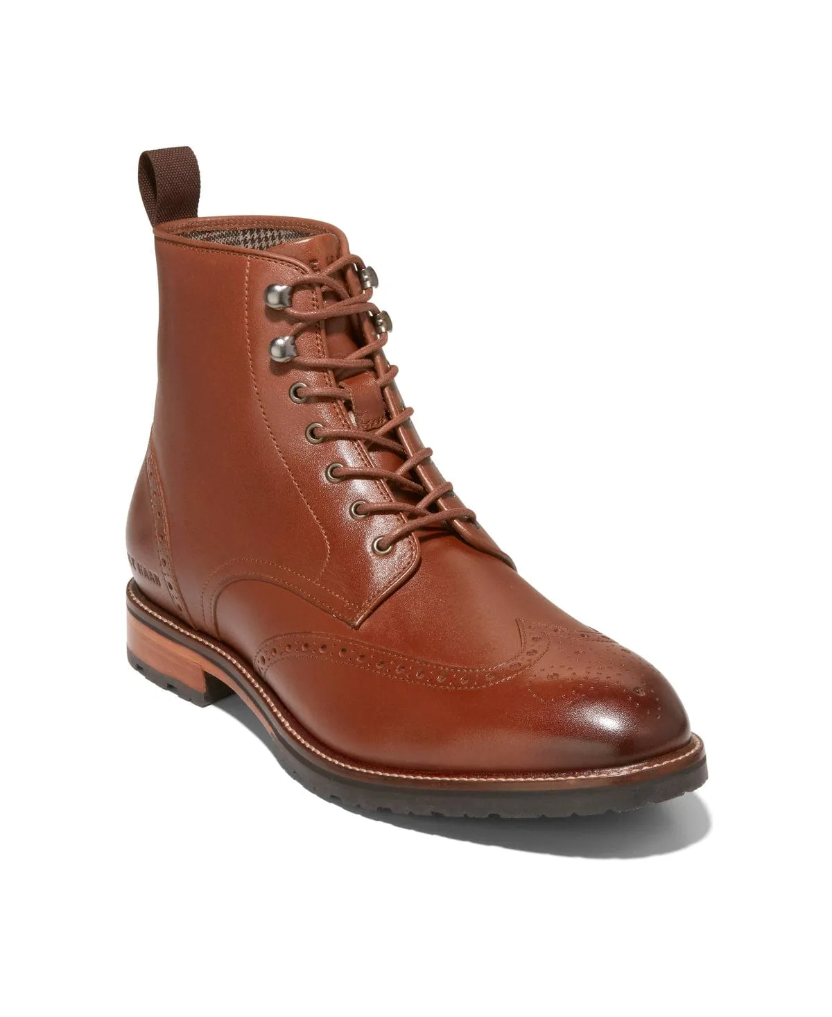 COLE HAAN - Berkshire Wingtip Leather Ankle Boots