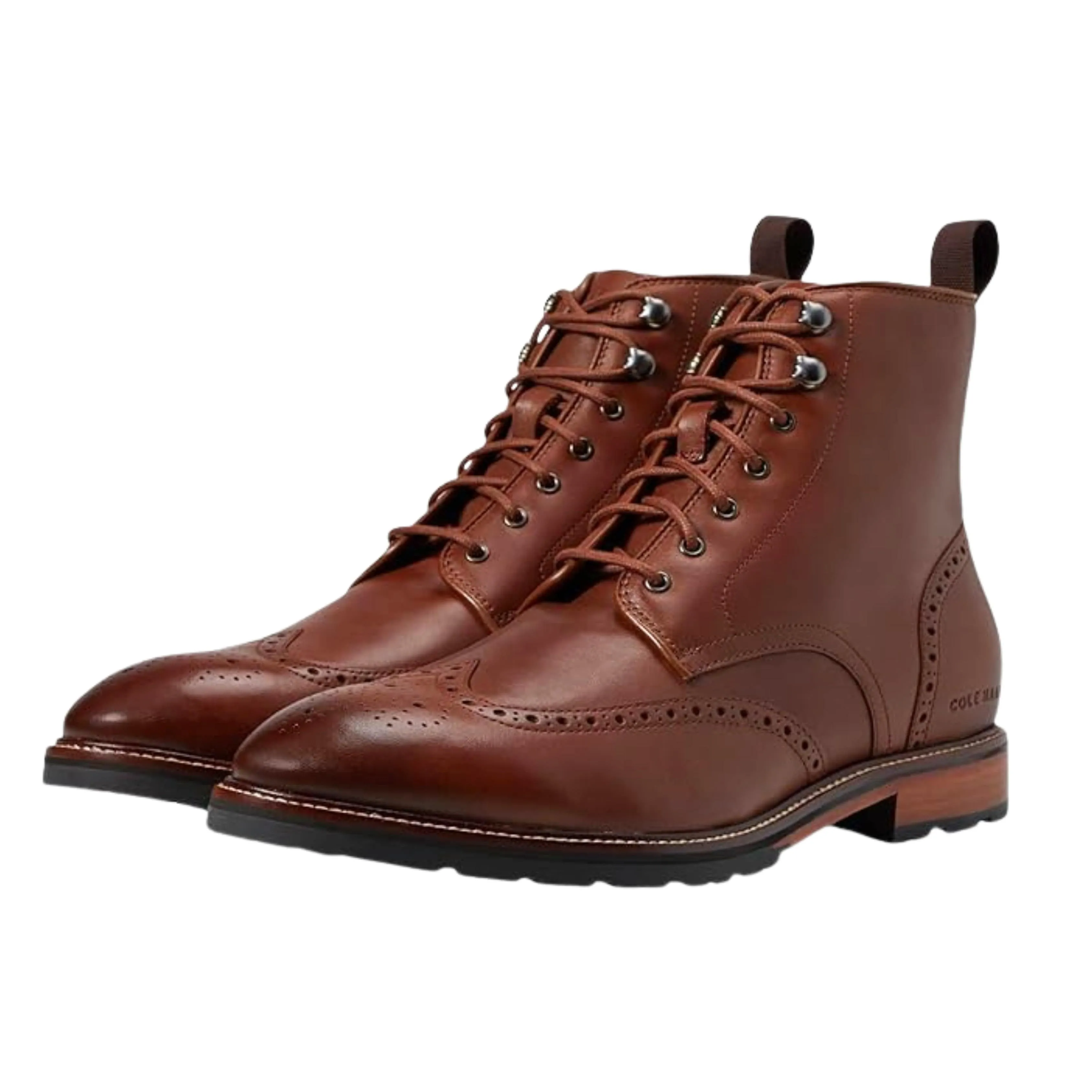 COLE HAAN - Berkshire Wingtip Leather Ankle Boots