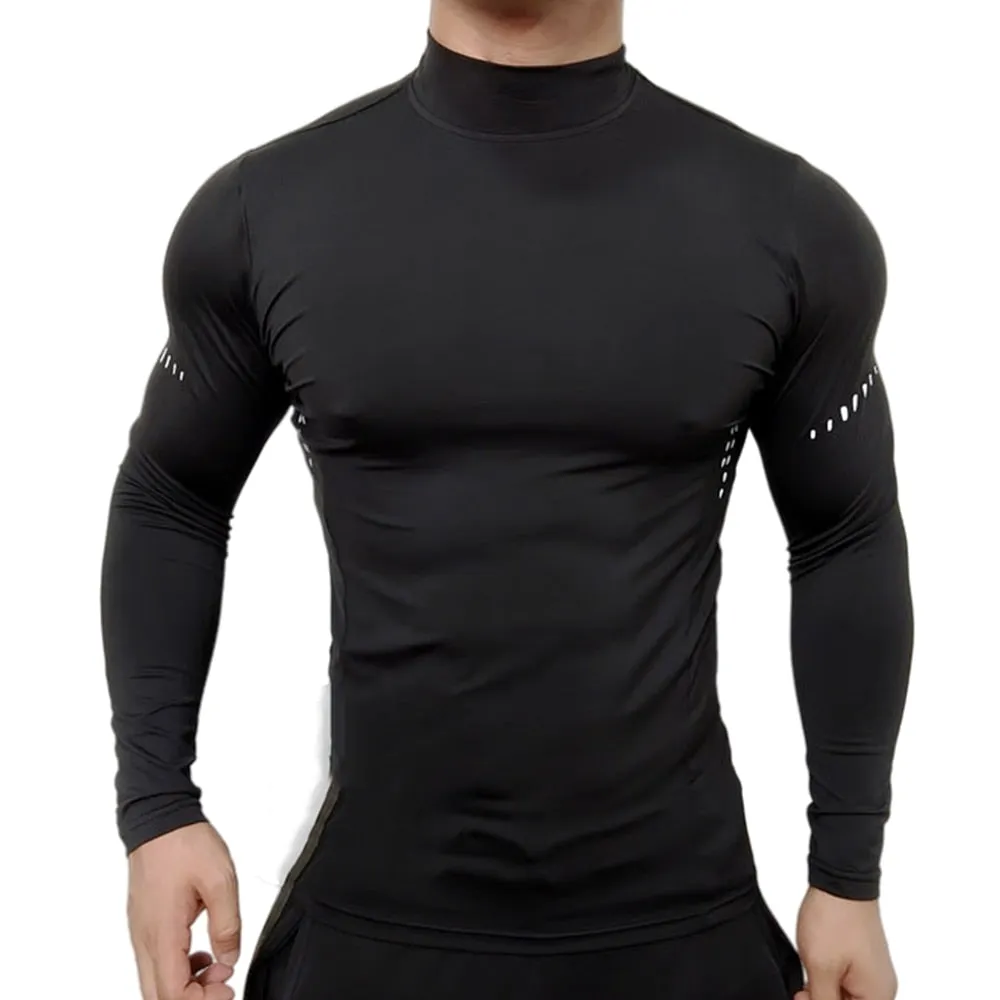 Compression Shirts Men's Fitness Workout Long Sleeve T-shirt Gym Training Tops Muscle Tees