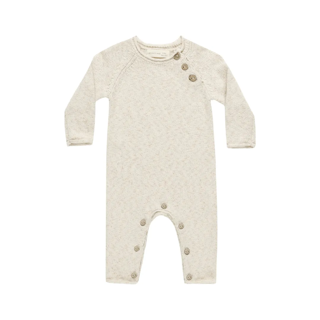 Cozy Heather Knit Jumpsuit - Speckled Natural