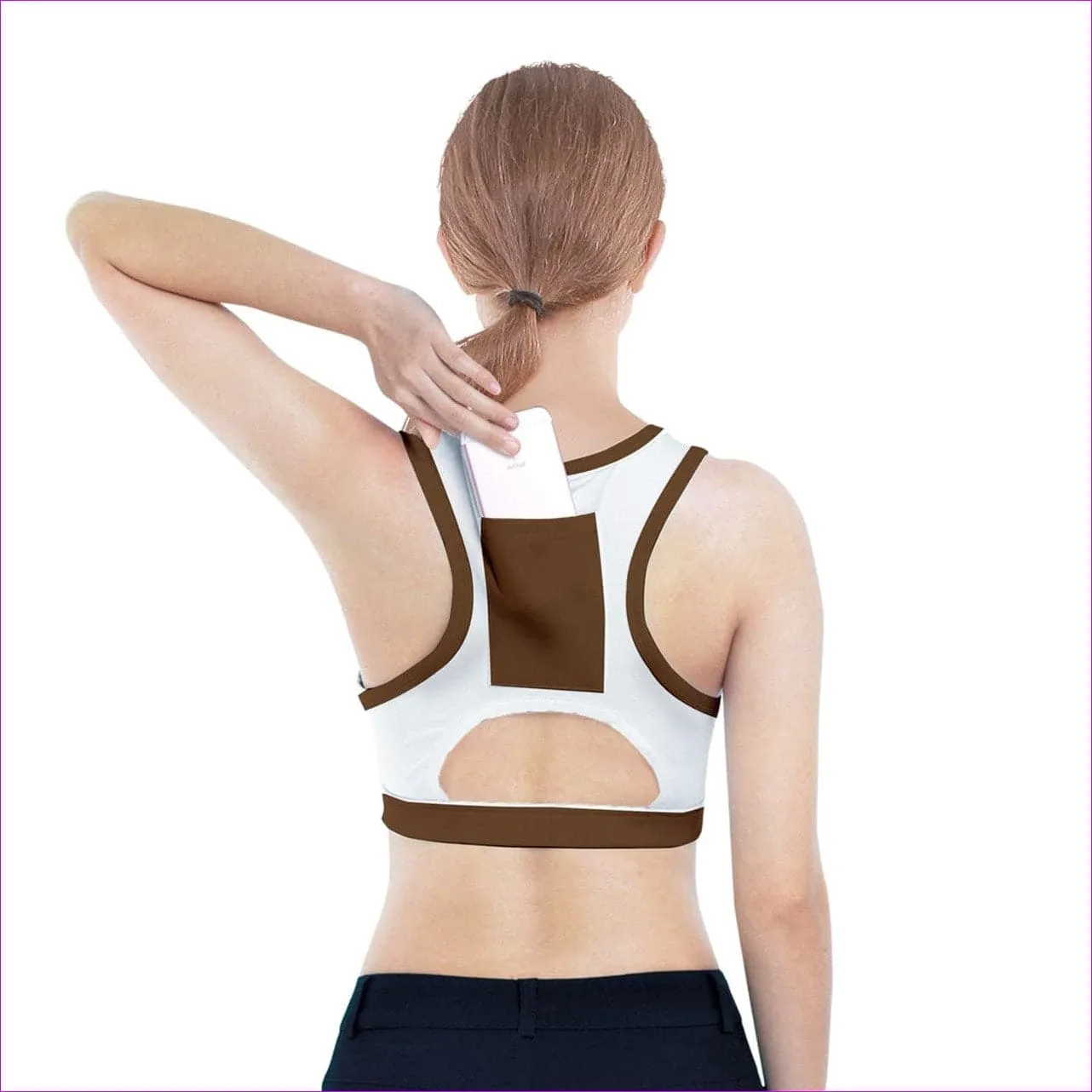 Deity Sports Bra With Pocket - Brown