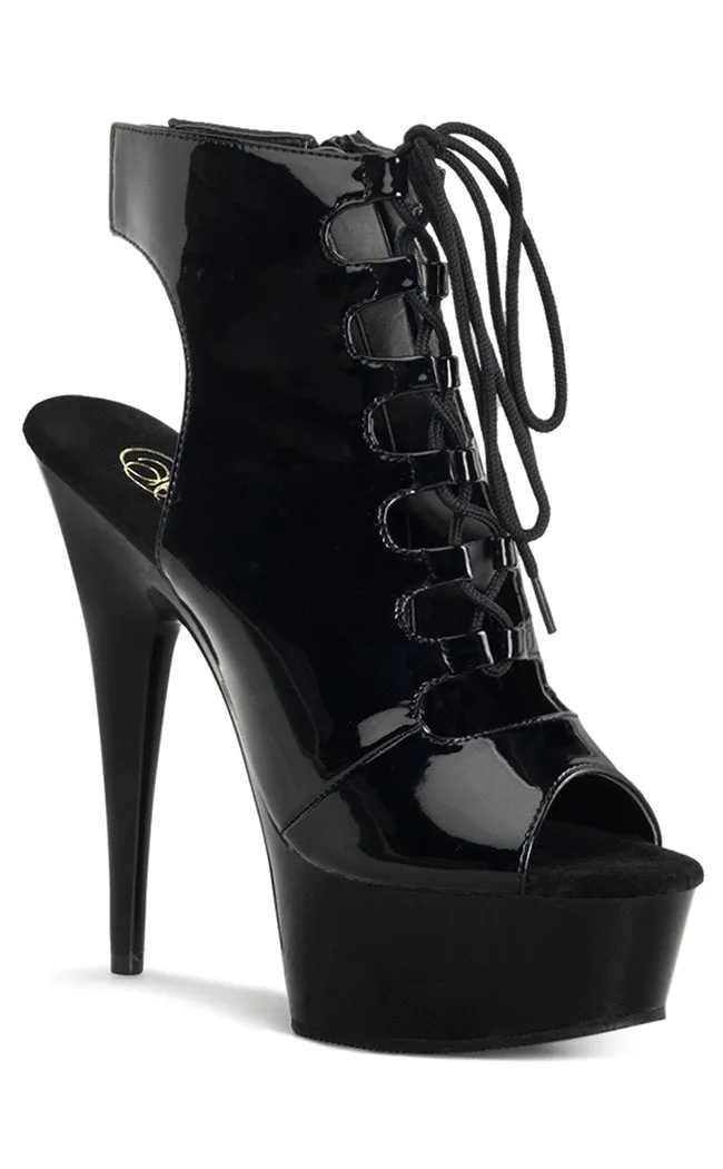 DELIGHT-600-20 Black Patent Ankle Boots