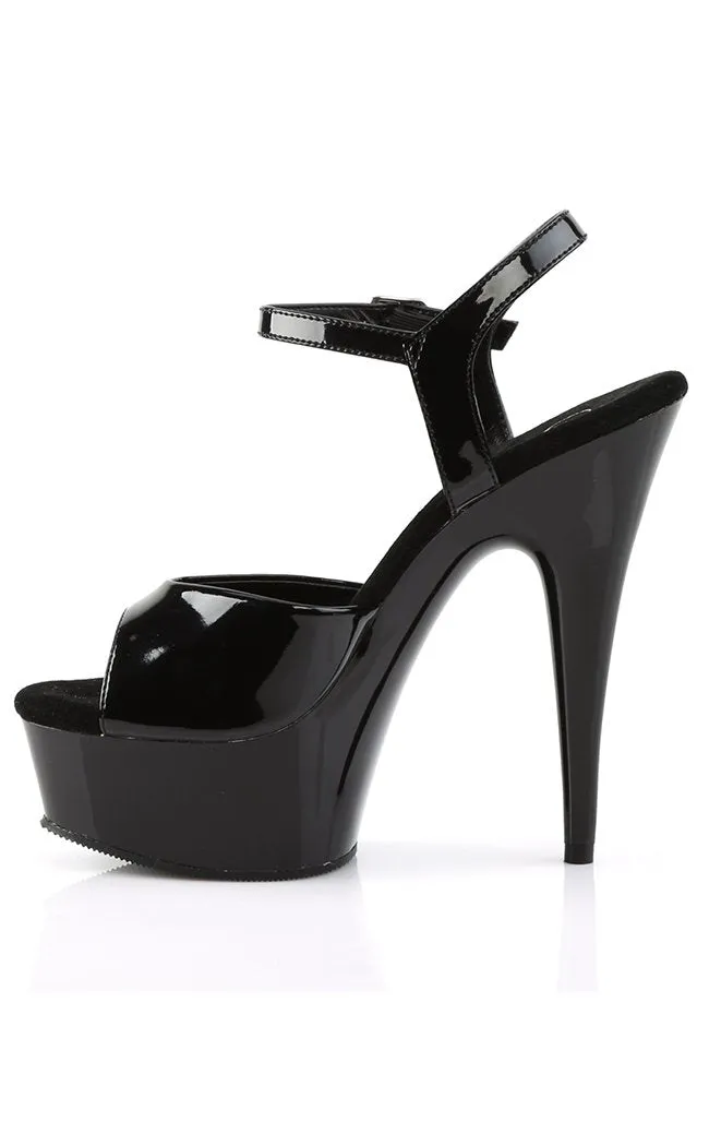 DELIGHT-609 Black Patent Heels