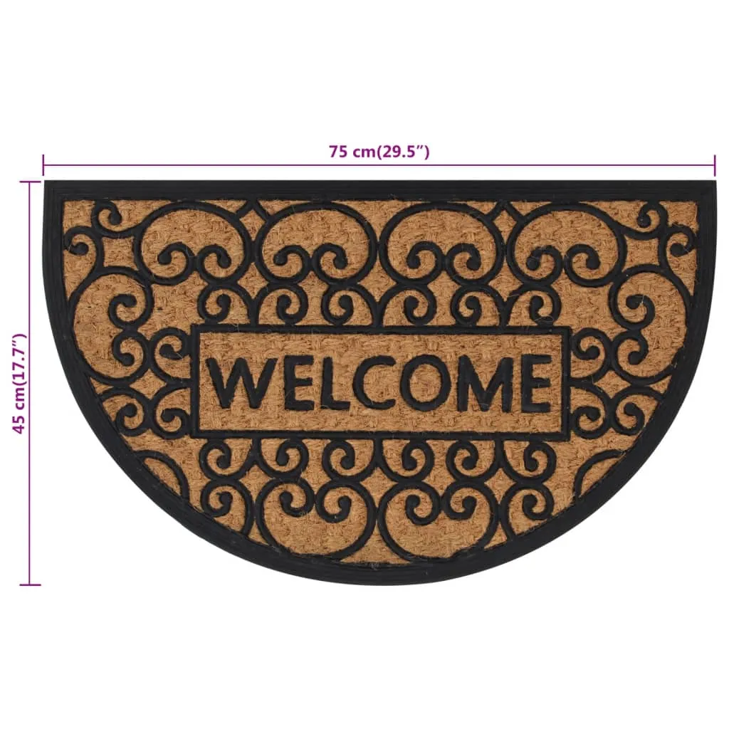 Door Mat Half Round 45x75 cm Rubber and Coir