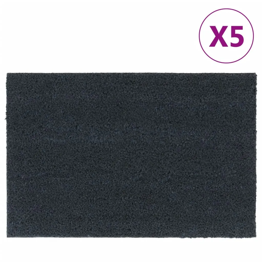 Door Mats 5 pcs Dark Grey 40x60 cm Tufted Coir