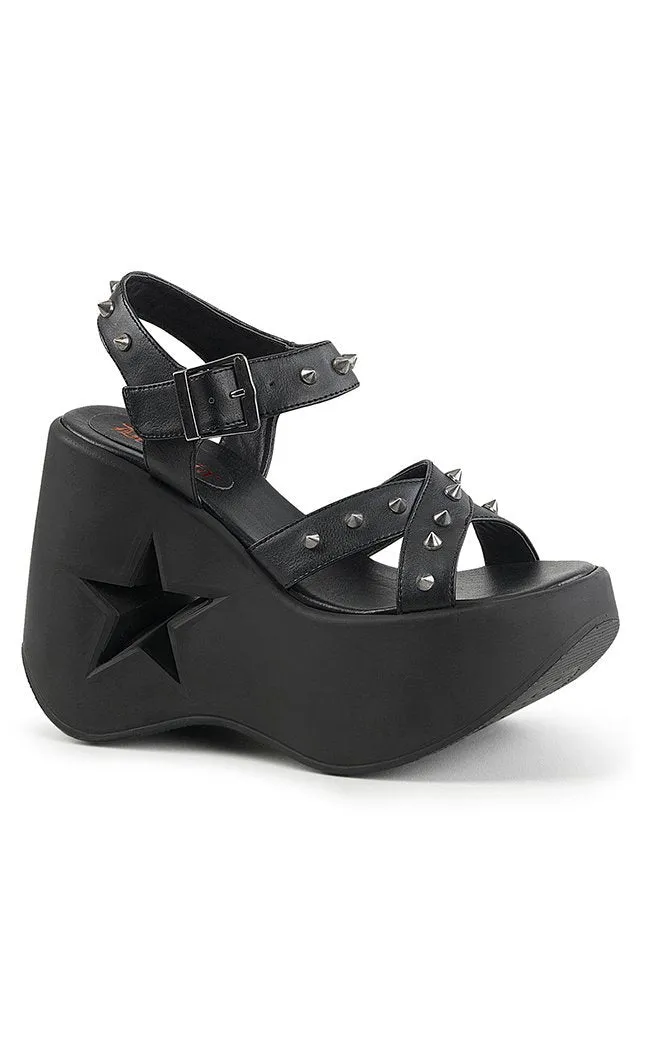 DYNAMITE-02 Black Wedge Heels (AU Stock)