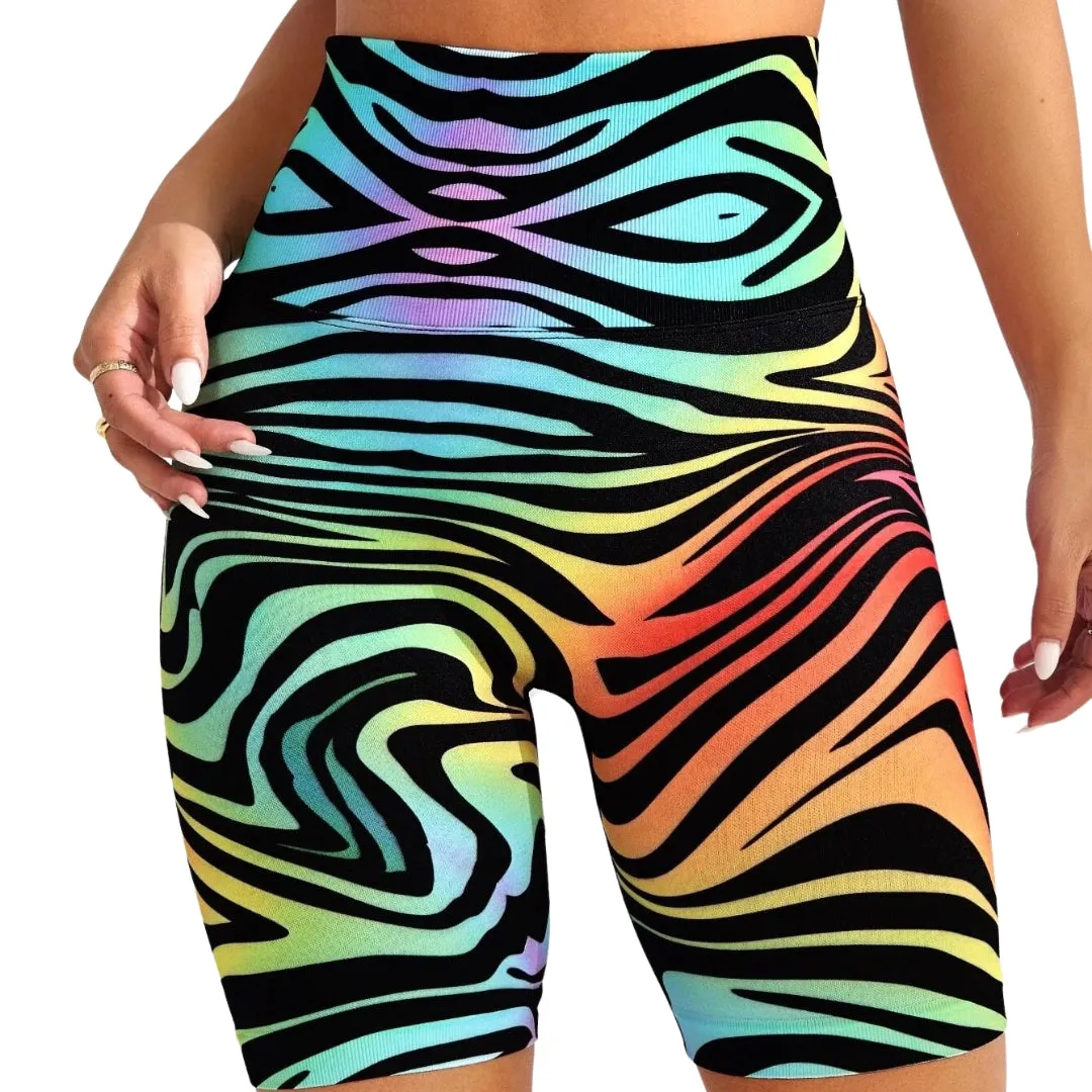 Eloise Zebra Print Workout Shorts