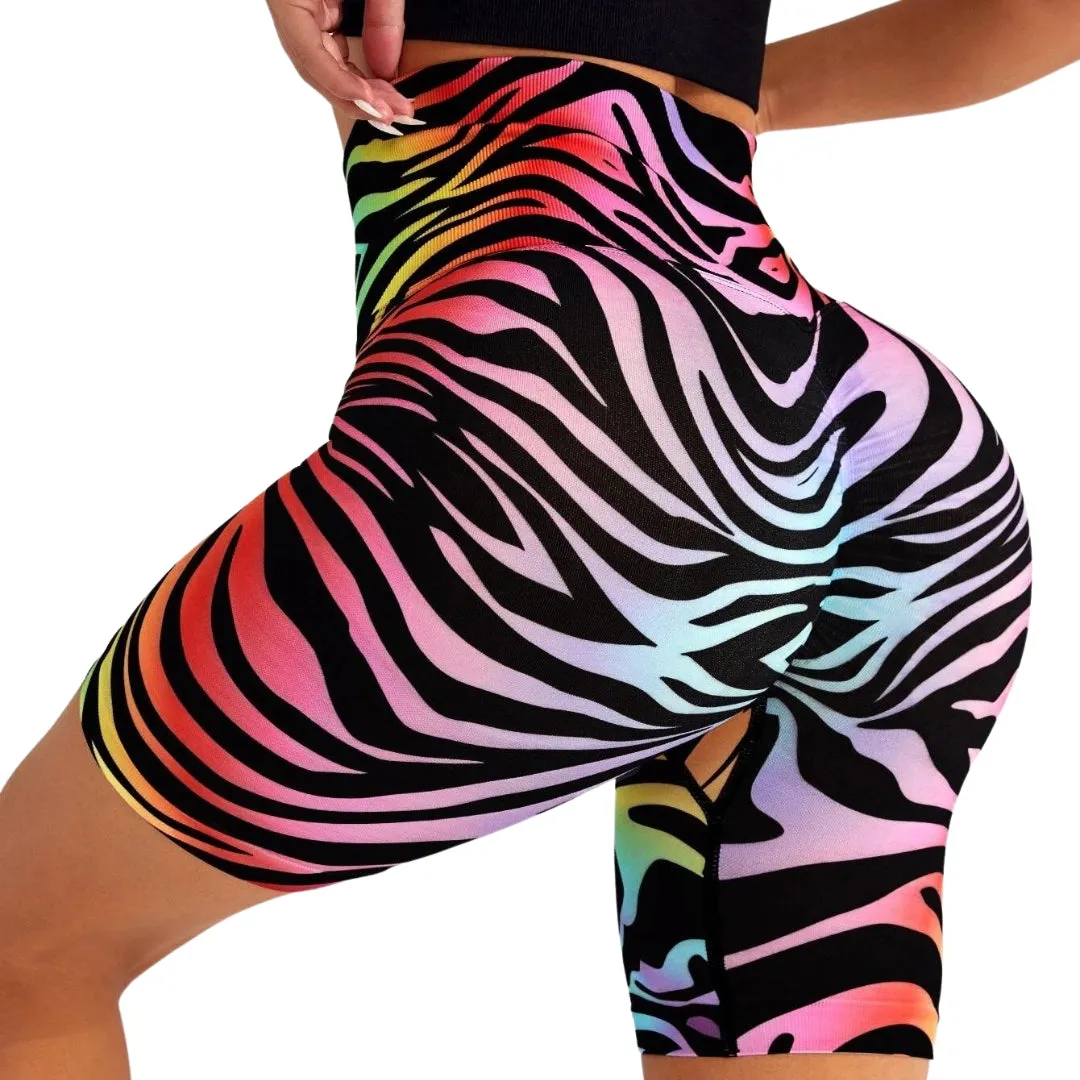 Eloise Zebra Print Workout Shorts