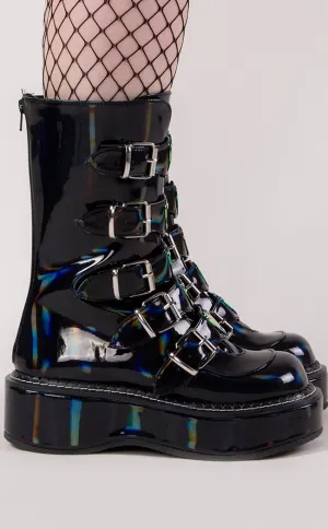 EMILY-330 Black Holographic Boots