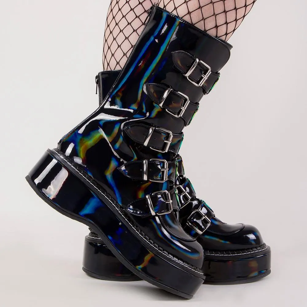 EMILY-330 Black Holographic Boots