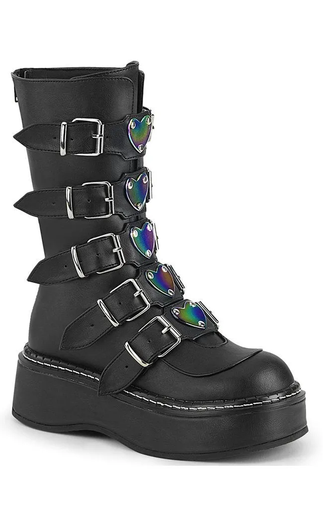 EMILY-330 Black Vegan Leather Boots