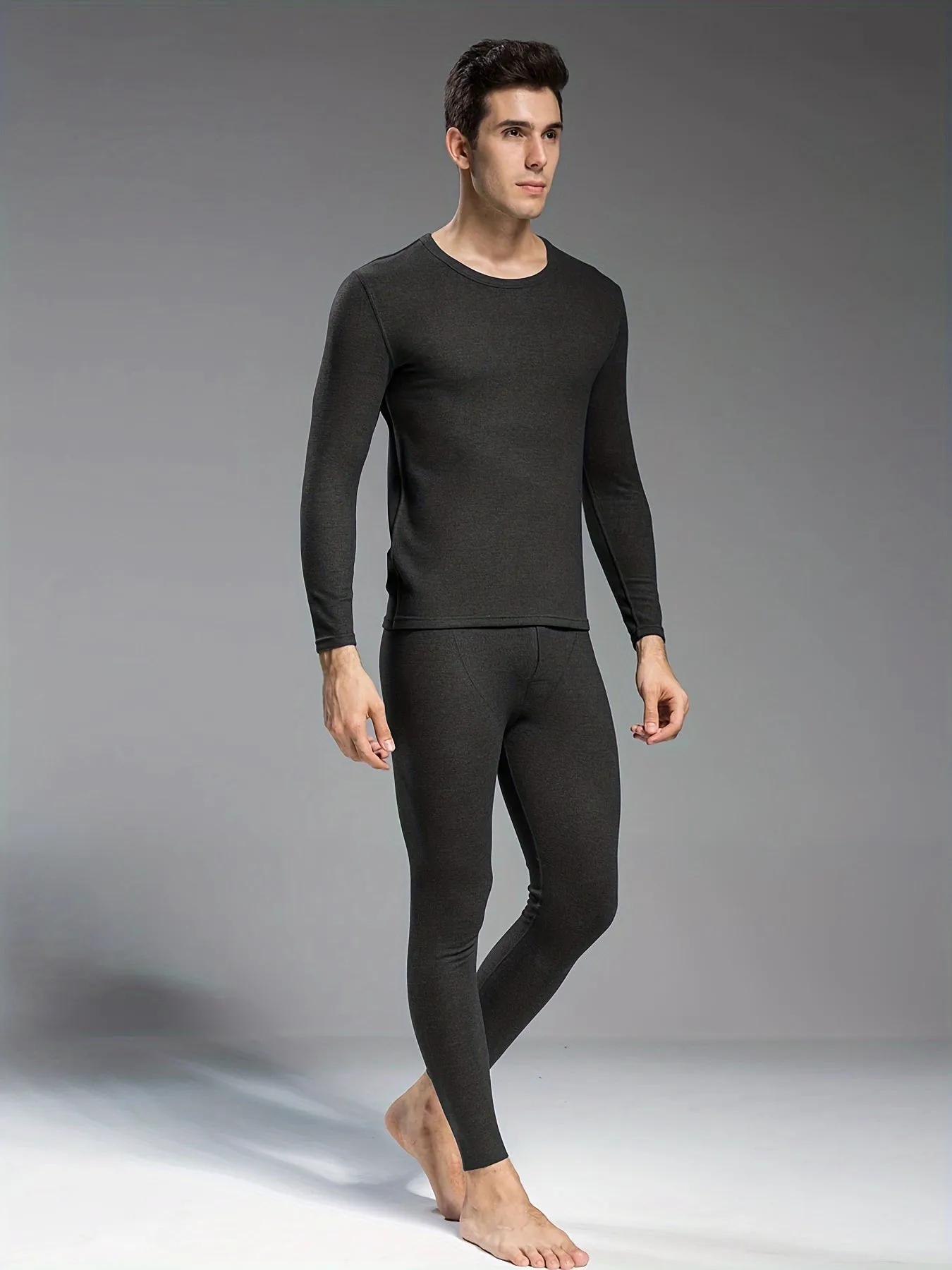 Essential Thermal Compression Base Layer Set for Men - Sets - Moisture-Wicking, Breathable, Quick-Drying, and Four-Way Stretch for Running, Fitness, and Outdoor Activities - Long Sleeve and Leggings for Cold Weather