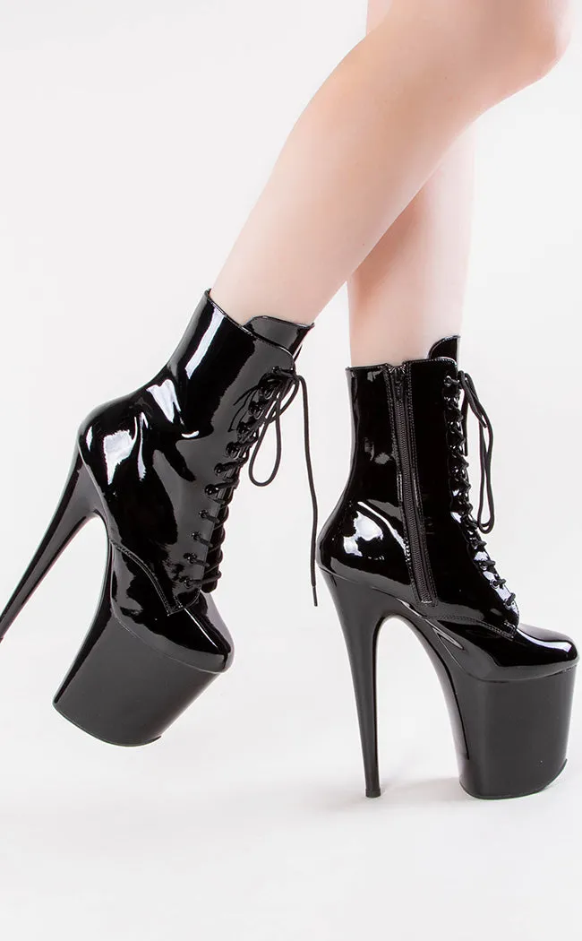 FLAMINGO-1020 Black Patent Ankle Boots