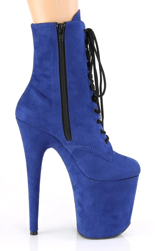 FLAMINGO-1020FS Royal Blue Suede Ankle Boots