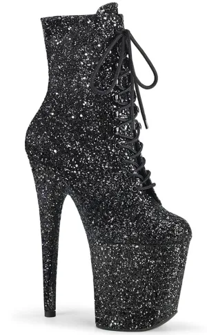 FLAMINGO-1020GWR Black Glitter Ankle Boots