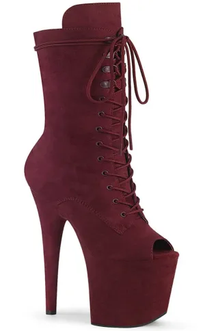 FLAMINGO-1051FS Burgundy Suede Open Toe Boots