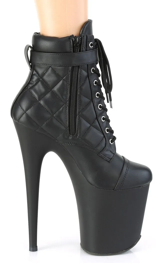 FLAMINGO-800-05 Black Vegan Leather Quilted Boots