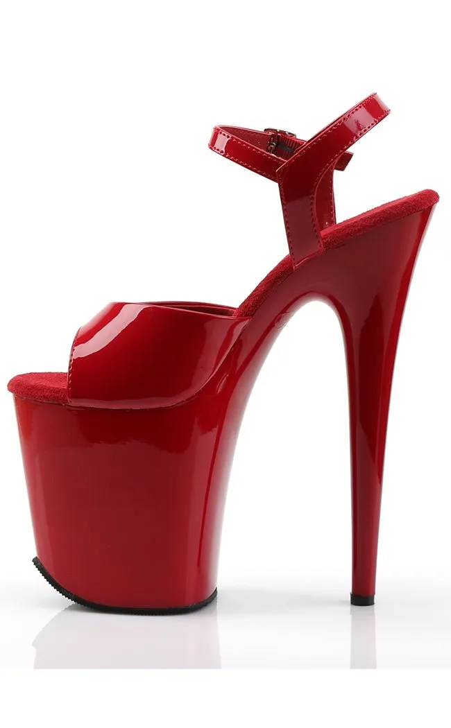 FLAMINGO-809 Red Patent Platform Heels