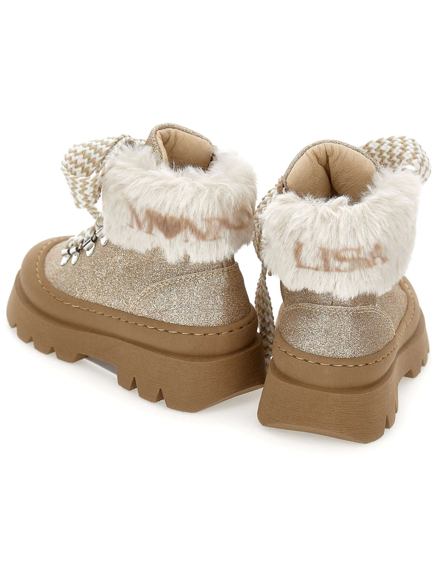 Girls Beige Chunky Boots