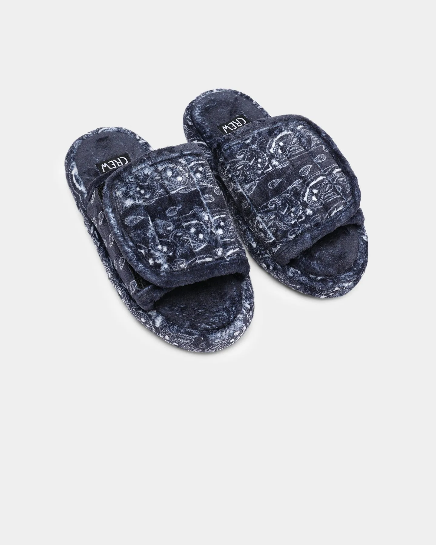 Goat Crew Velcro Paisley Bandana Slipper Navy/White