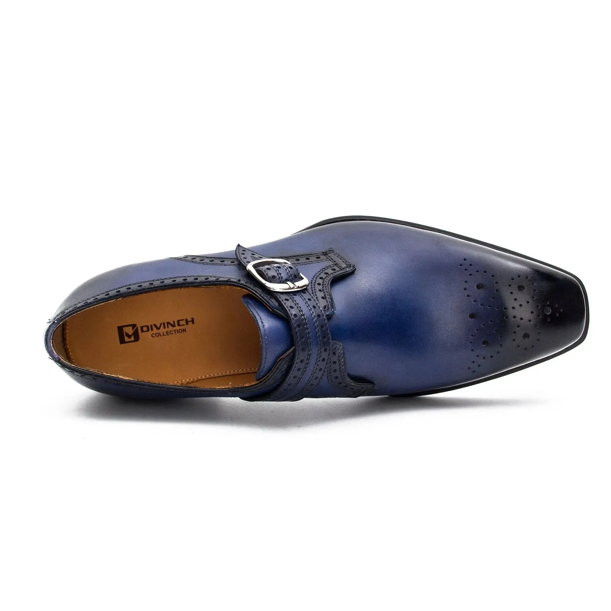 Goodyear Welted Monk Strap Shoes Blue